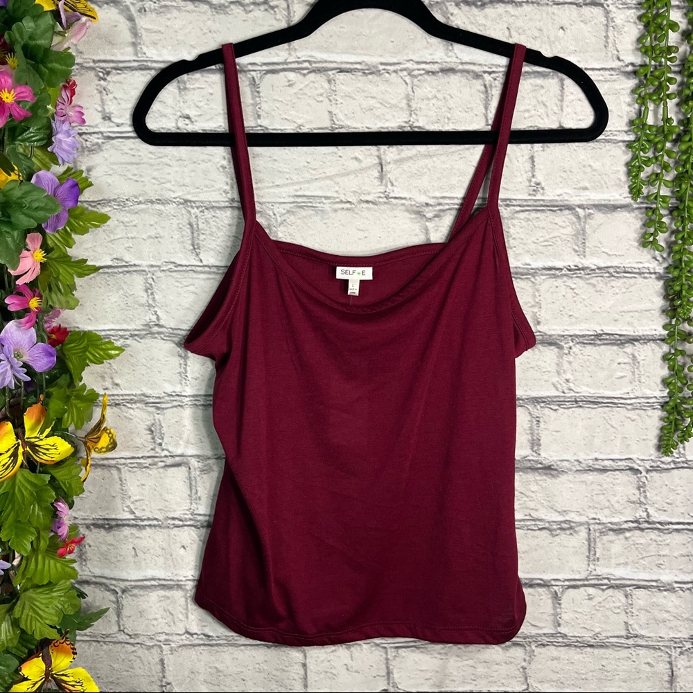 «🌸5/$25🌸NWT Selfie Maroon Swing Tank Top Size Large